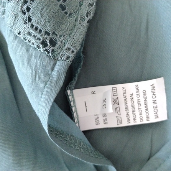 Olive Green Long Sleeve Blouse - Picture 6 of 7